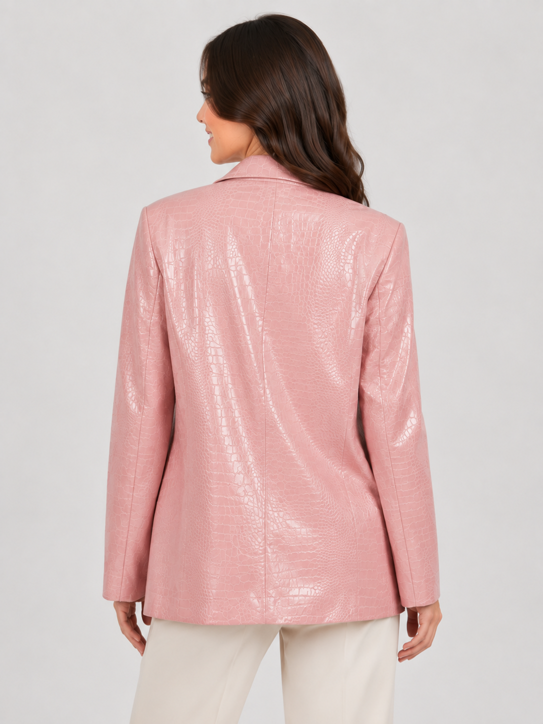 Blazer Cuir Rose