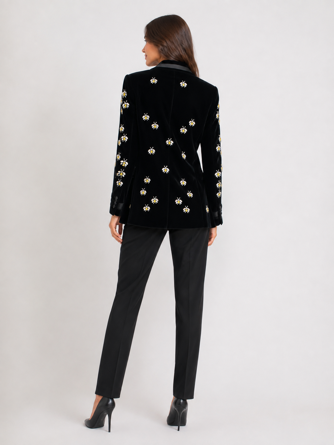 Blazer En Velour Noir Femme