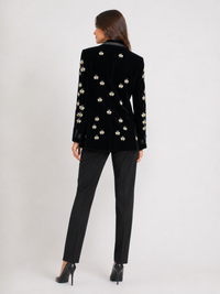 Blazer En Velour Noir Femme