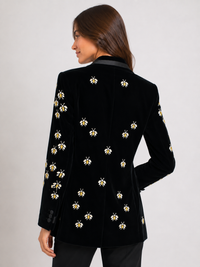 Blazer En Velour Noir Femme