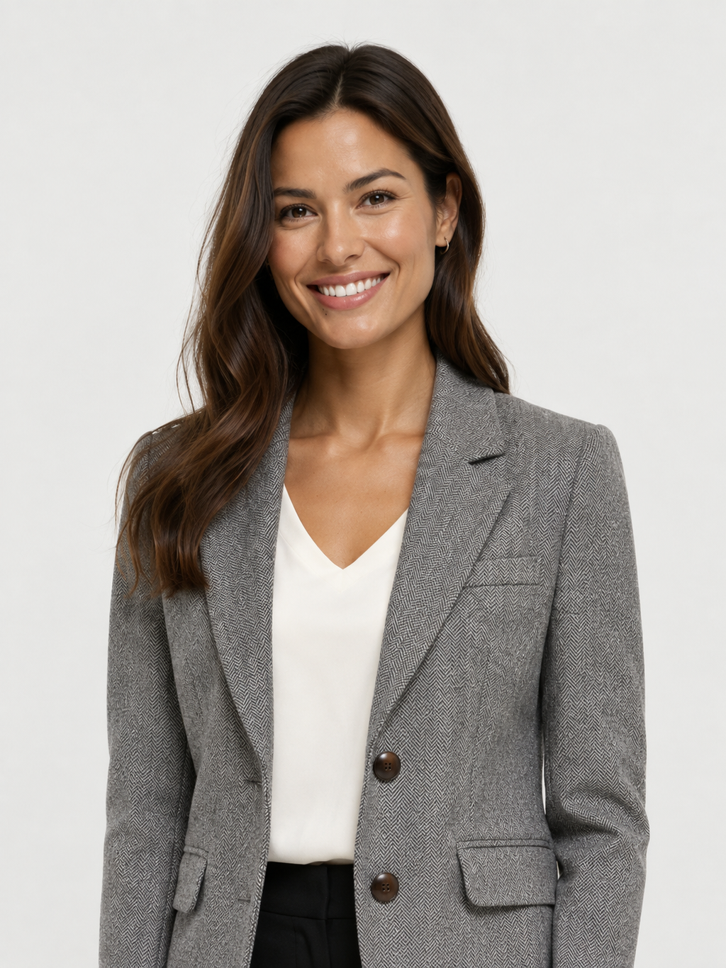 Blazer Laine Gris Femme