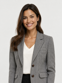 Blazer Laine Gris Femme