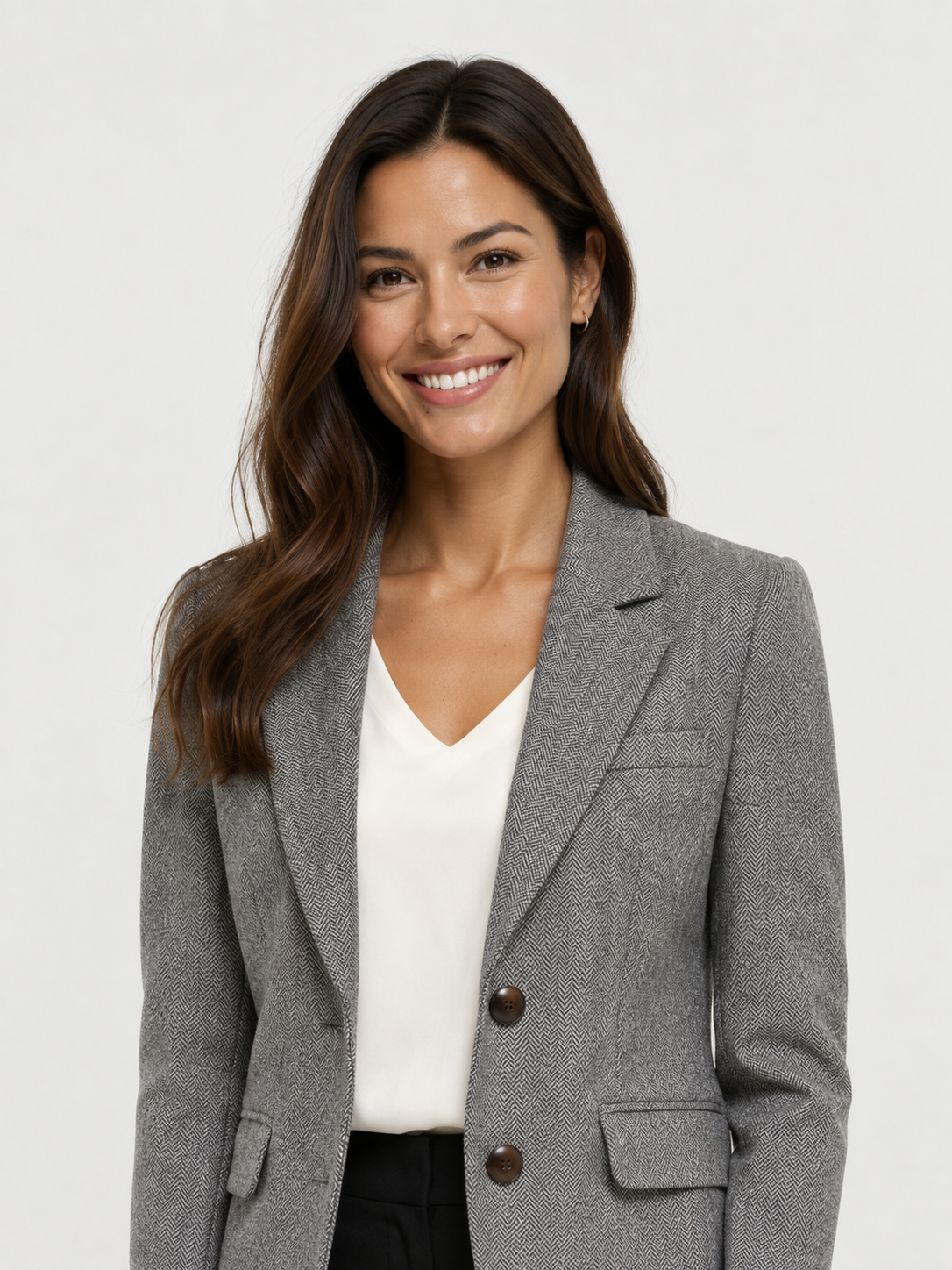 Blazer Laine Gris Femme