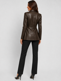 Blazer Cuir Marron Femme