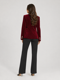 Veste Blazer Velours Femme Marron