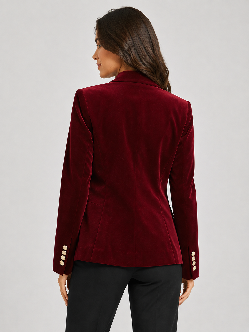 Veste Blazer Velours Femme Marron