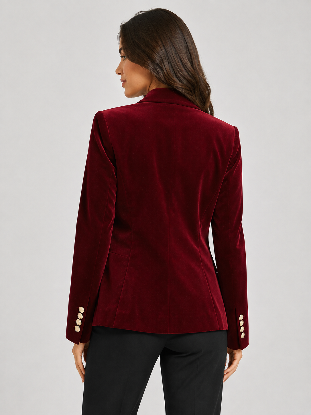 Veste Blazer Velours Femme Marron