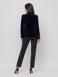 Blazer Velours Femme Bleu Nuit