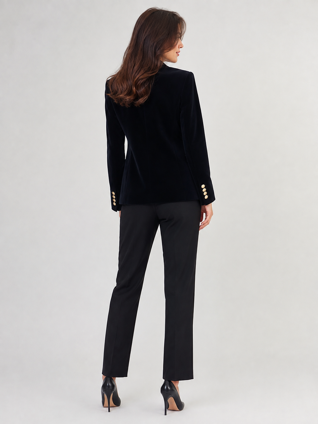 Blazer Velour Noir Femme