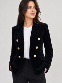 Blazer Velour Noir Femme