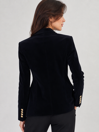 Blazer Velour Noir Femme