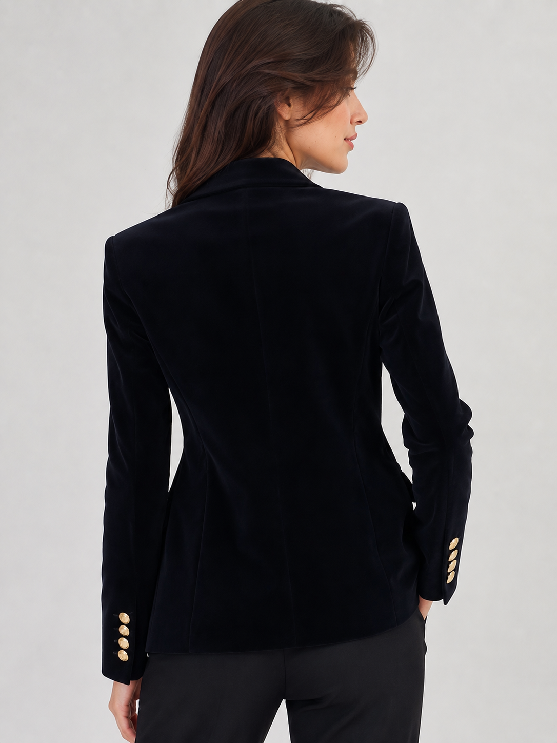 Blazer Velour Noir Femme