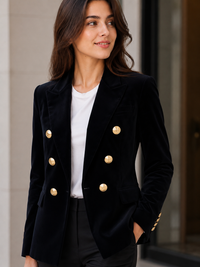 Blazer Velour Noir Femme