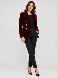 Blazer Rouge Velours Femme