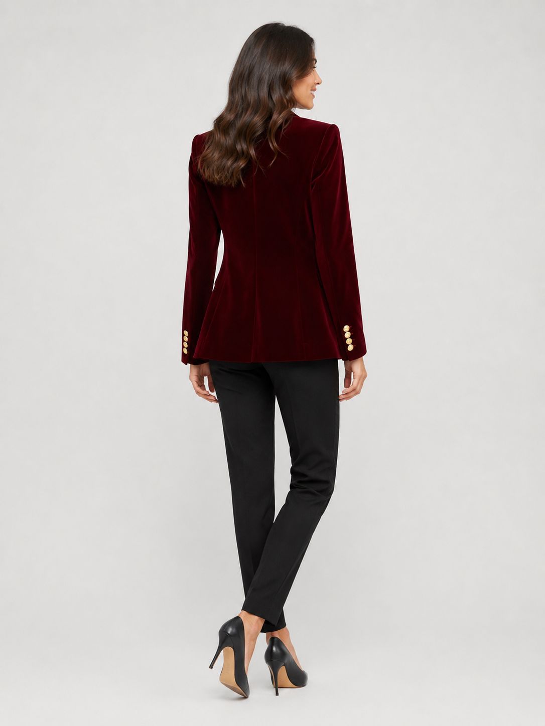 Blazer Rouge Velours Femme