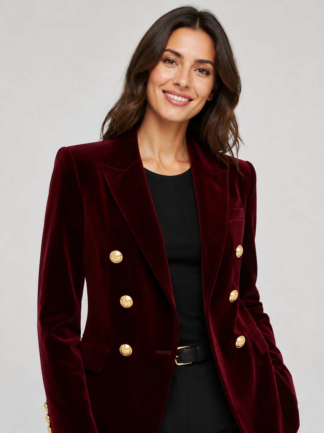 Blazer Rouge Velours Femme