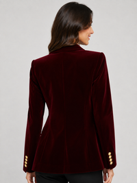 Blazer Rouge Velours Femme