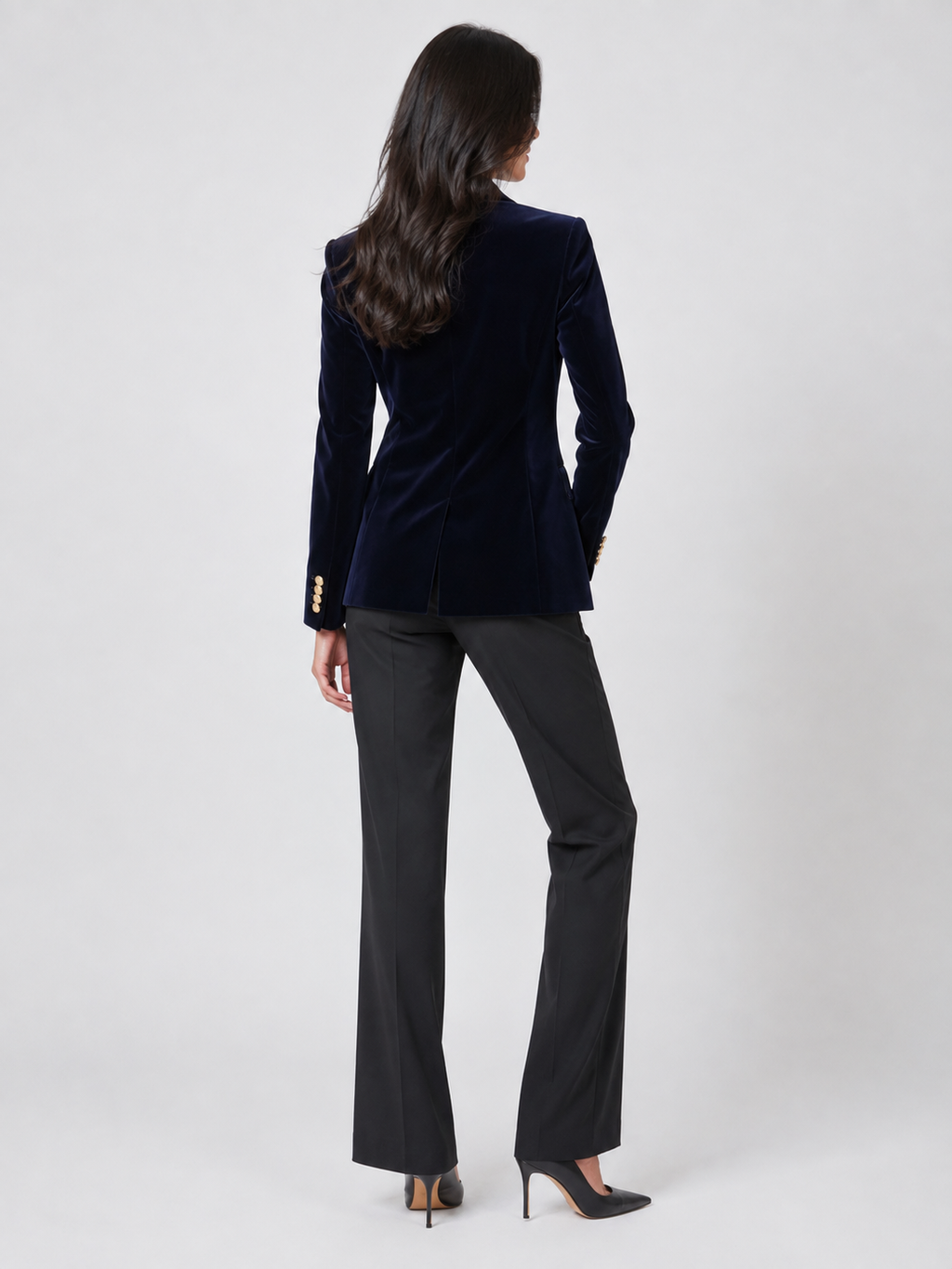 Blazer En Velours Bleu Femme