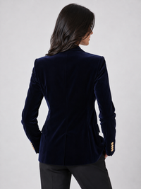 Blazer En Velours Bleu Femme