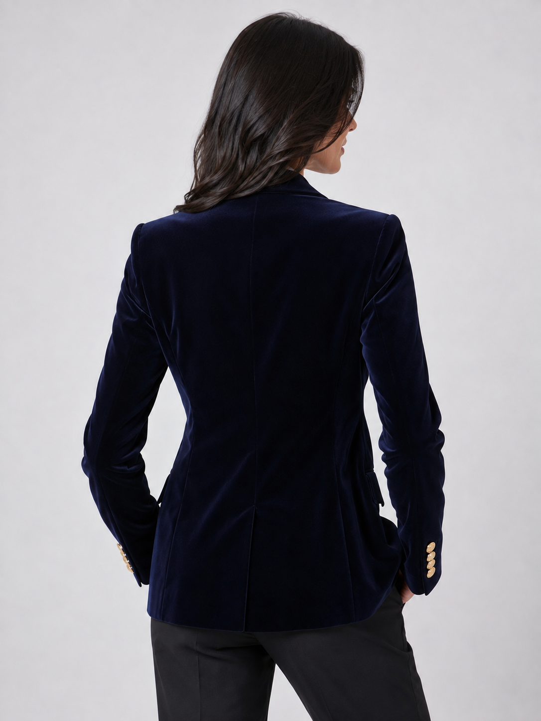 Blazer En Velours Bleu Femme