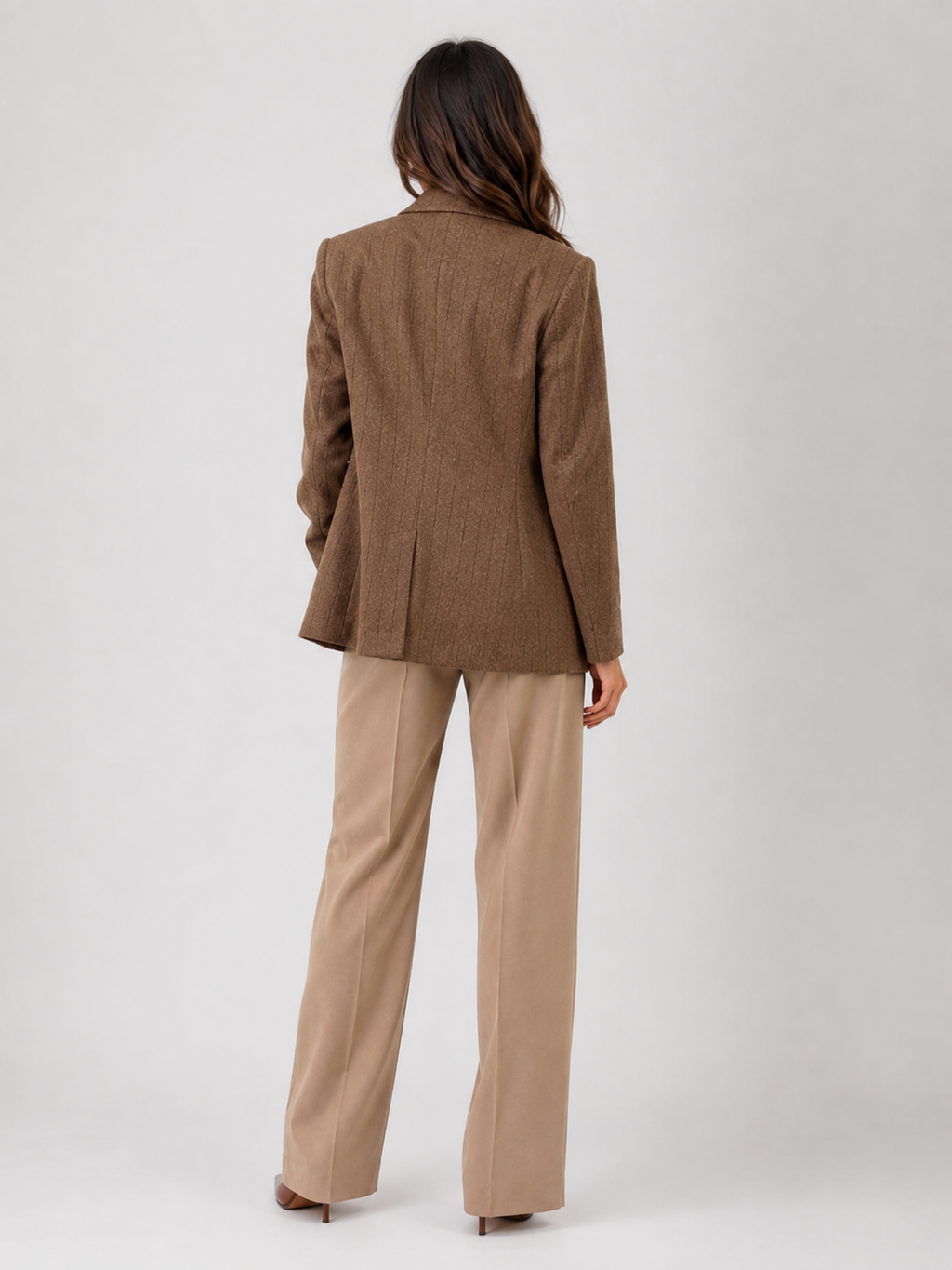 Blazer En Laine Marron Femme