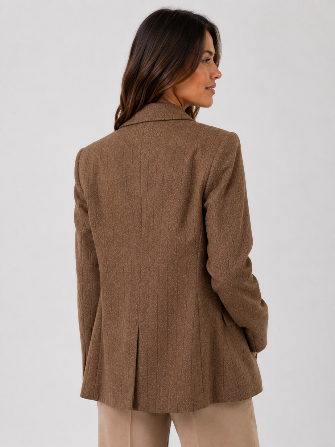 Blazer En Laine Marron Femme