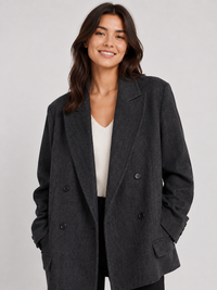 Blazer Femme Gris Laine