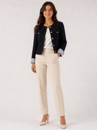 Blazer Court Femme Bleu Marine