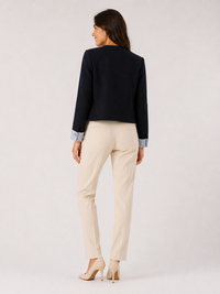 Blazer Court Femme Bleu Marine