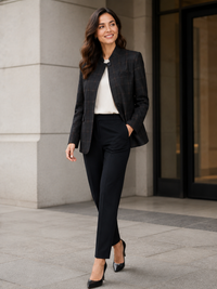 Veste Blazer Longue Noir Femme