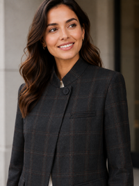 Veste Blazer Longue Noir Femme