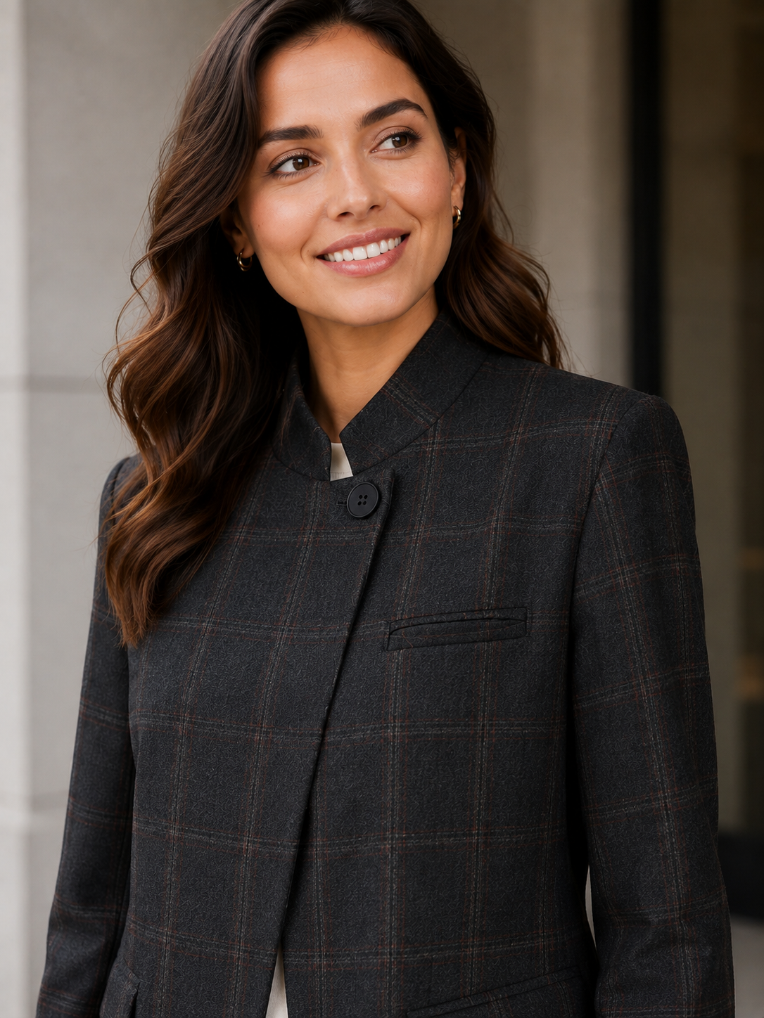 Veste Blazer Longue Noir Femme