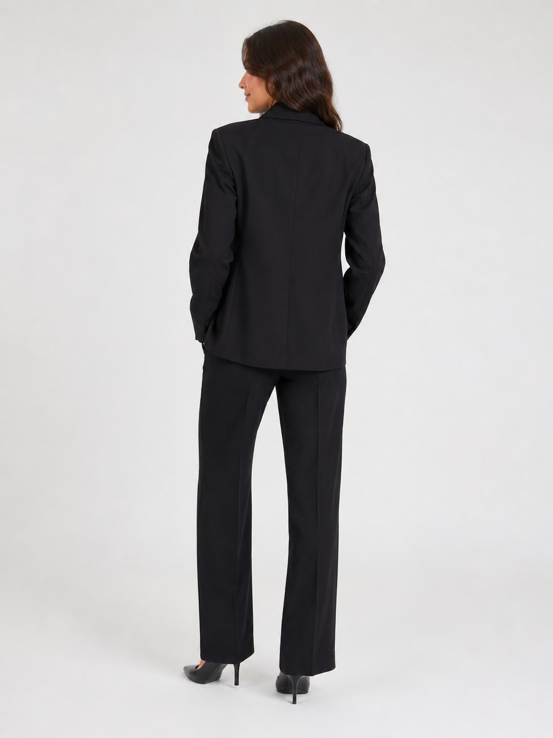 Veste Blazer Longue Noire Femme