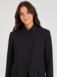 Veste Blazer Longue Noire Femme