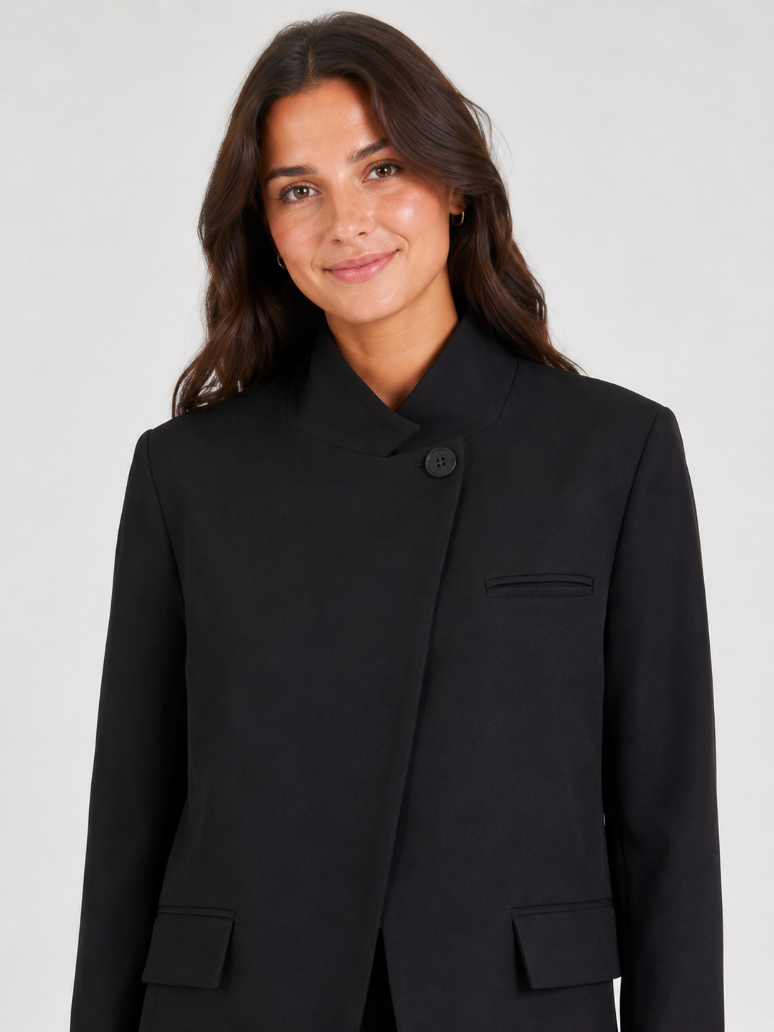 Veste Blazer Longue Noire Femme
