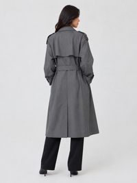 Trench Long Gris Femme