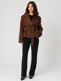 Trench Court Femme Marron