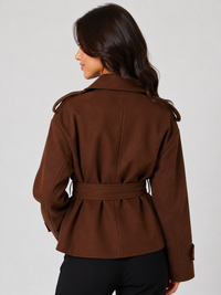 Trench Court Femme Marron