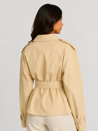 Trench Court Femme Beige
