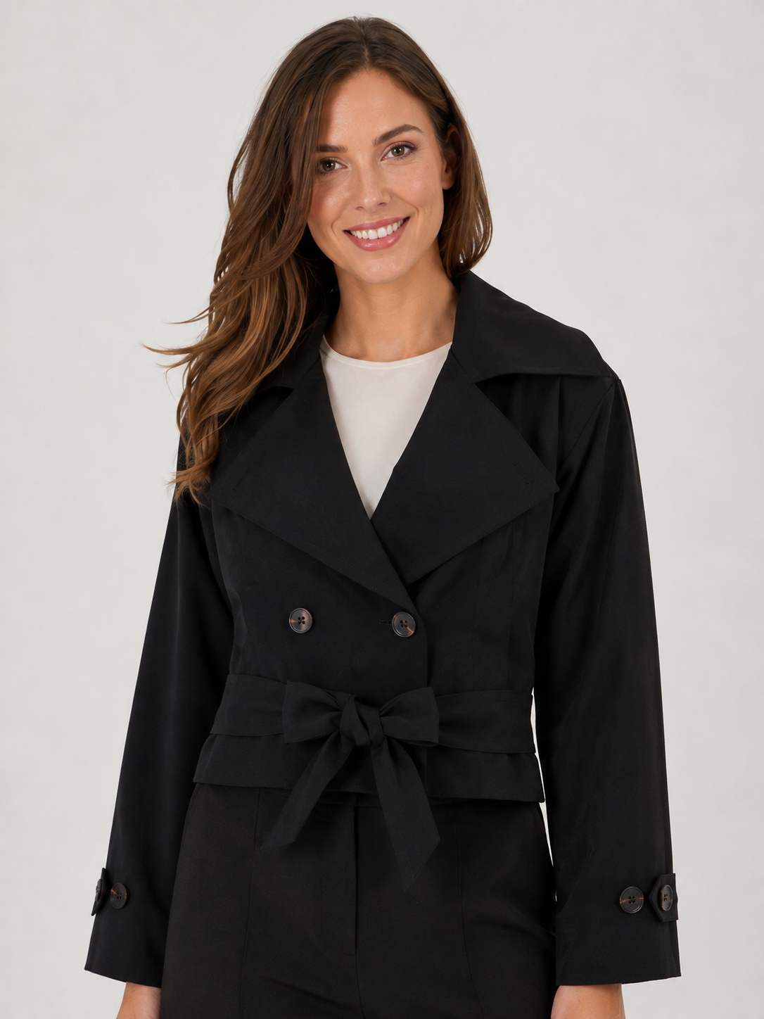 Trench Femme Noir Court