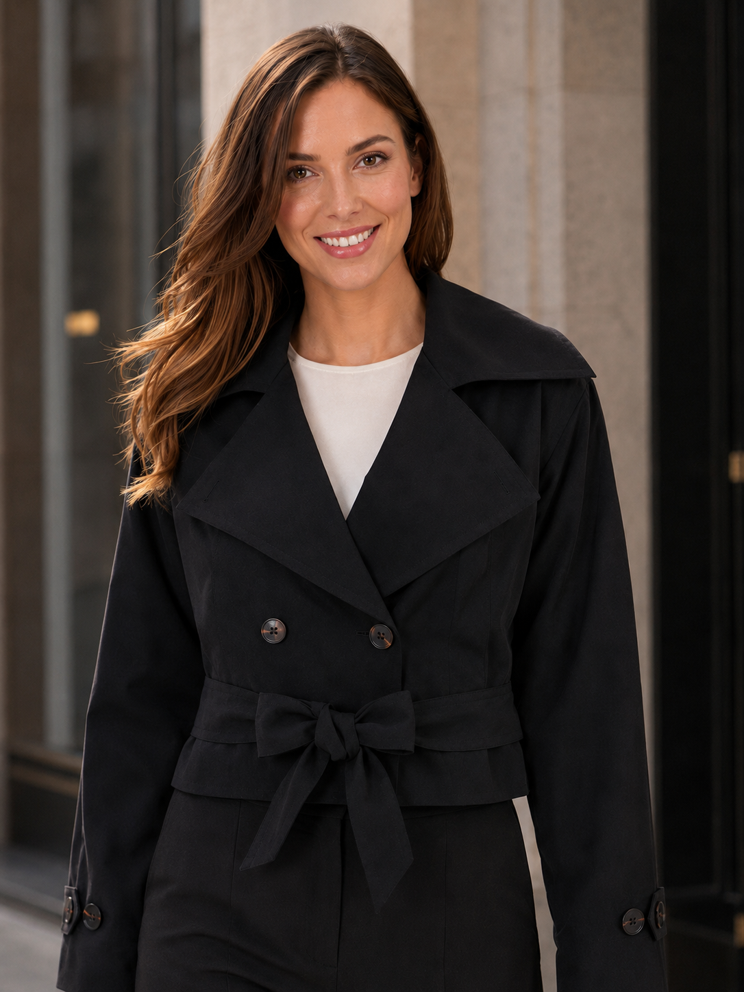 Trench Femme Noir Court
