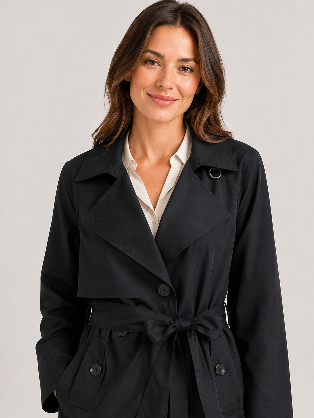 Trench Noir Court Femme