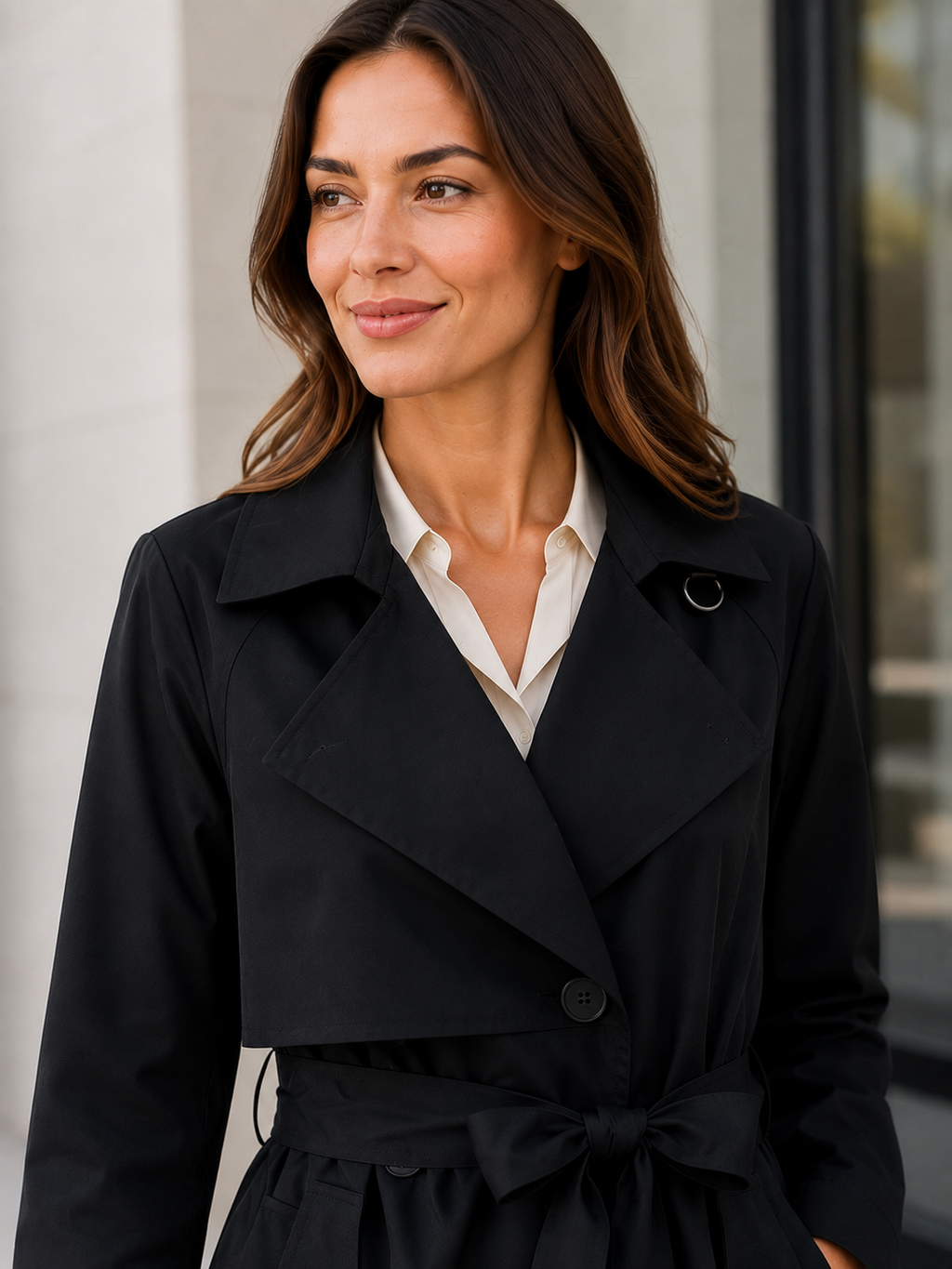 Trench Noir Court Femme
