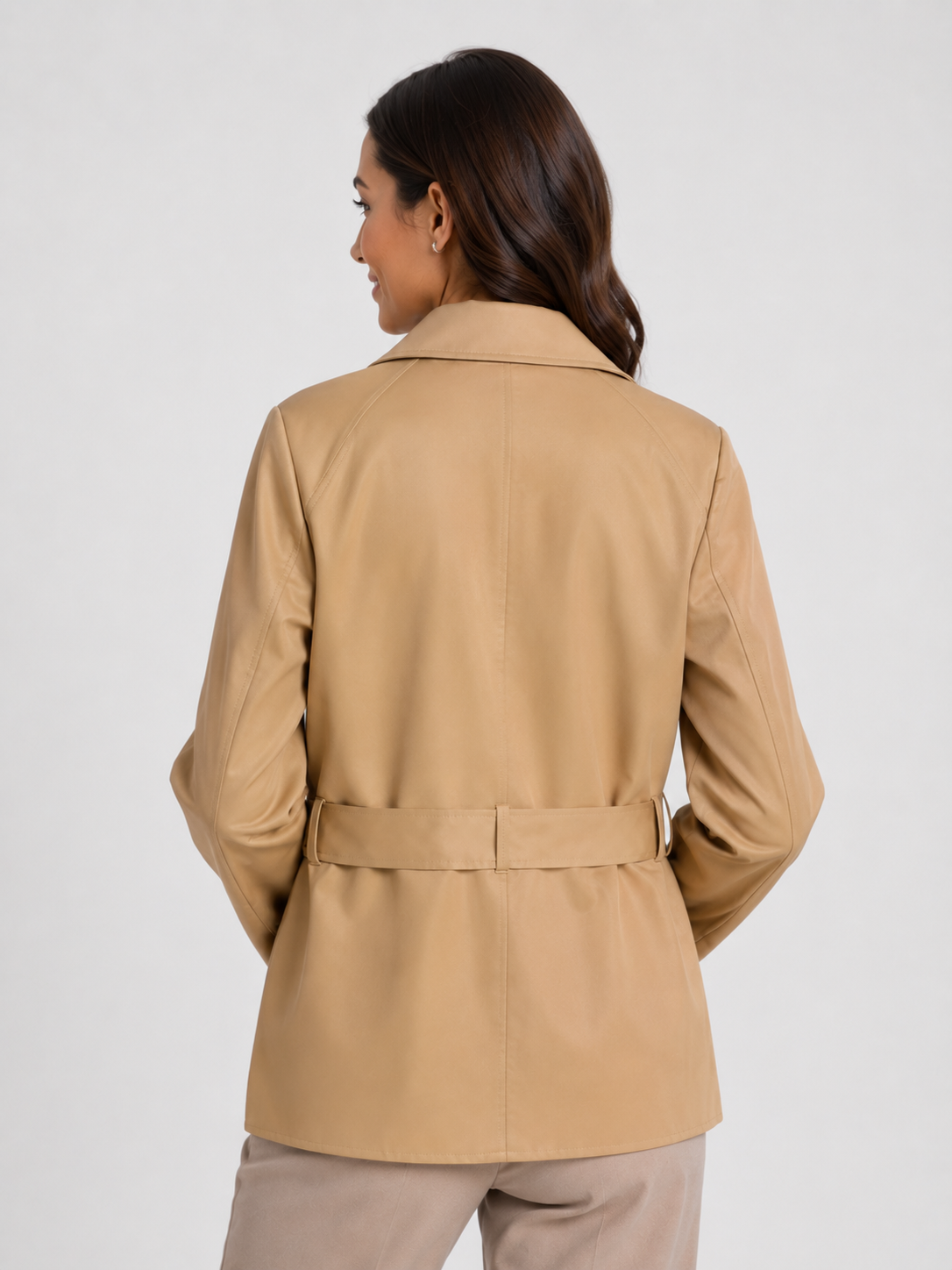 Trench Femme Court Beige