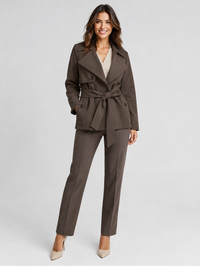 Trench Marron Court Femme