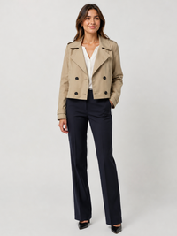 Trench Court Femme Beige Clair