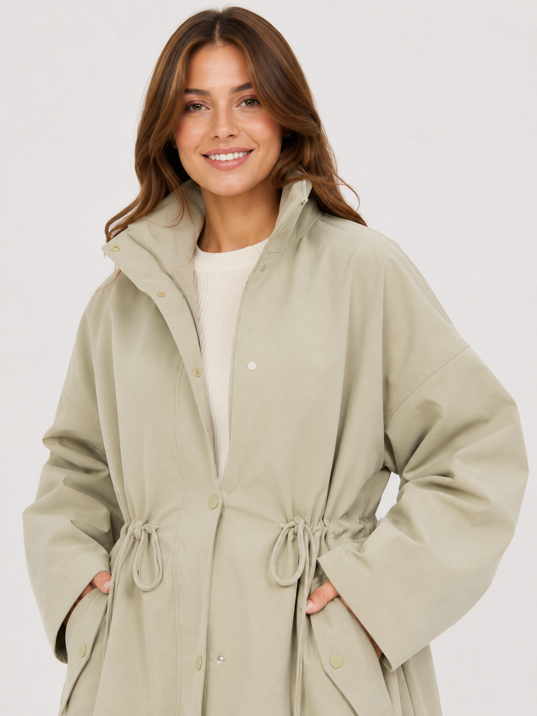 Trench Kaki Court Femme