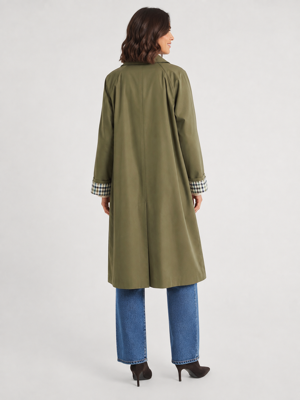 Trench Long Femme Vert