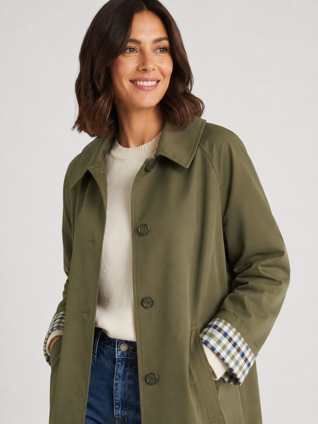 Trench Long Femme Vert