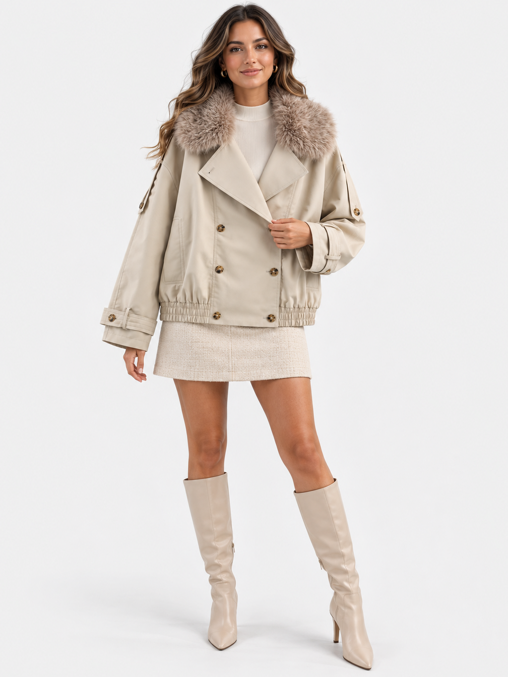 Veste Trench Courte Femme